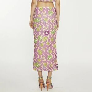 NWT Glamorous 70's Floral Maxi Skirt 6 Size Hippy Flower Power